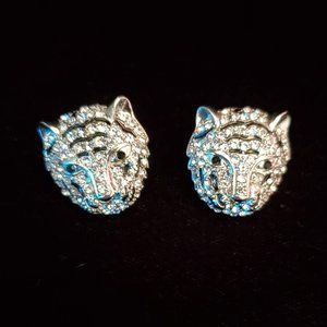 Cara New York Rhinestone Tiger Stud Earrings New with Tags
